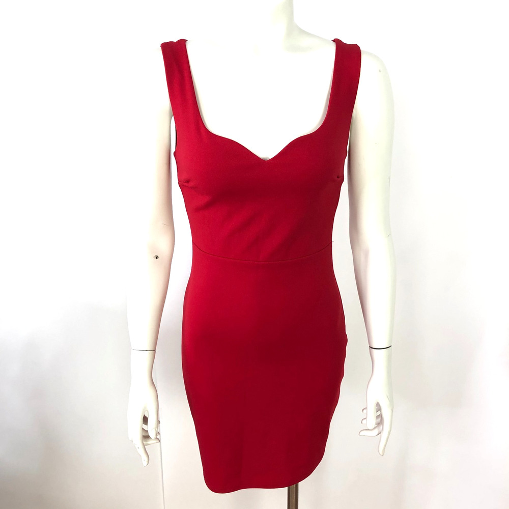 Lulus XS Sheath Fitted Women's Scalloped Mini Dress Red MINT